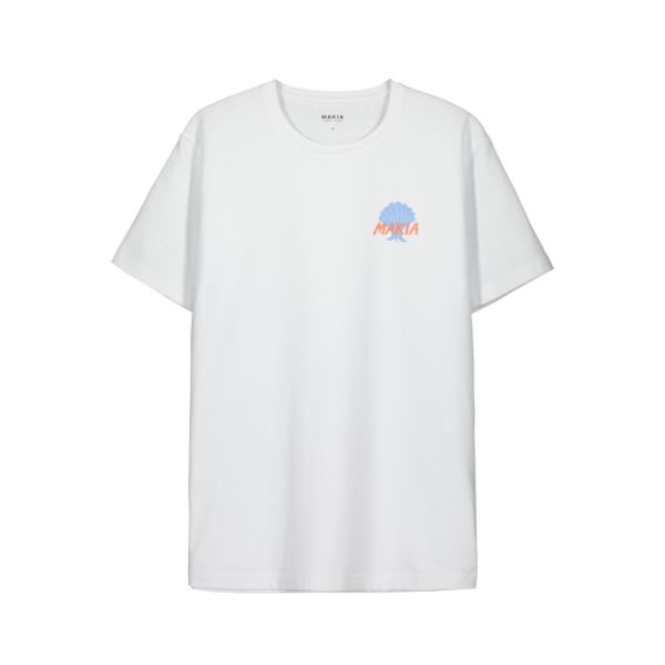 Makia Shell laadukas valkoinen T-paita