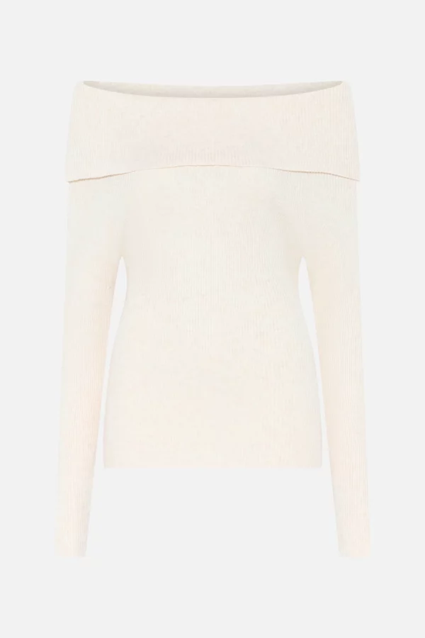 Bruuns Bazaar Anemone Tonna Knit -neulepusero luonnonvalkoinen